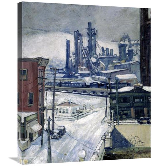 Global Gallery Blast Furnaces in Winter Art Print - H.J. Brennan