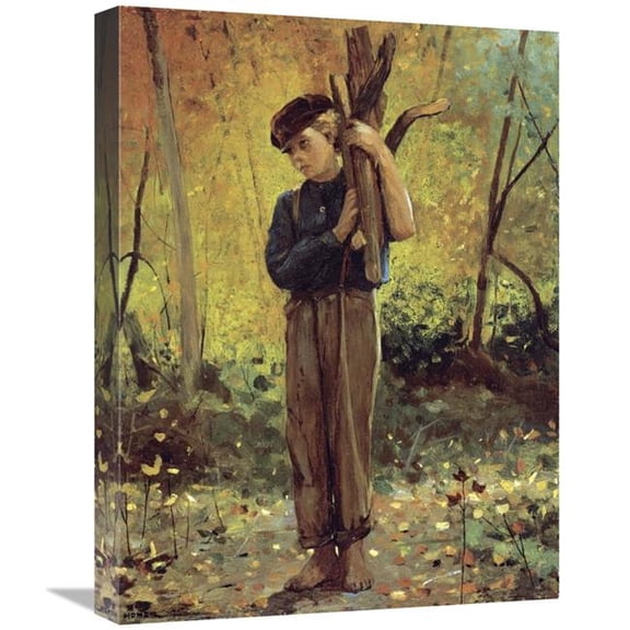 Global Gallery Boy Holding Logs Art Print - Winslow Homer