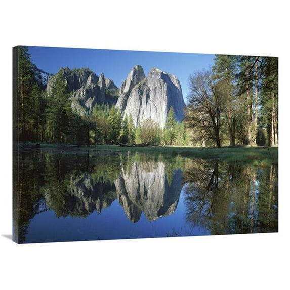 Global Gallery Cathedral Rock Reflected in the Merced River - Yosemite NP - California Art Print - Tim Fitzharris