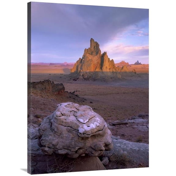 Global Gallery  Church Rock - Eroded Volcanic Plug 300 ft. Tall - Monument Valley - Arizona Art Print - Tim Fitzharris
