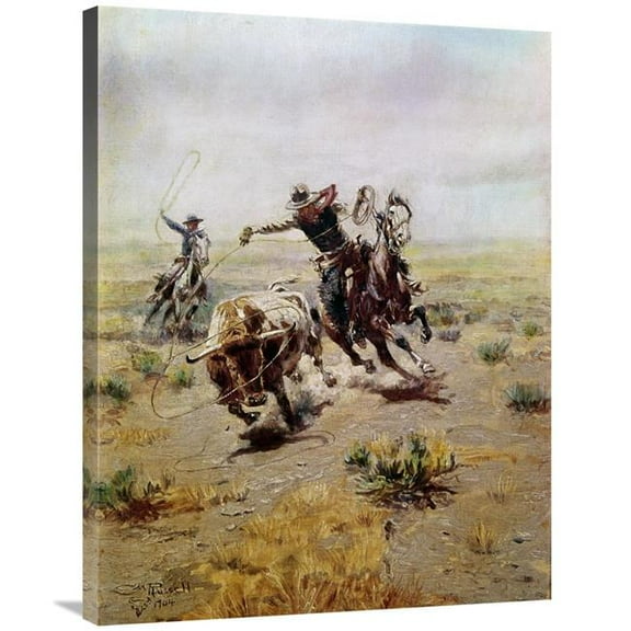 Global Gallery Cowboy Roping a Steer Art Print - Charles M. Russell