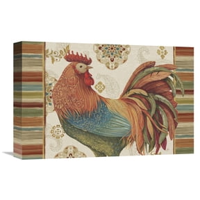 Global Gallery Daphne Brissonnet 'Rooster Rainbow IA' Canvas Wall Art
