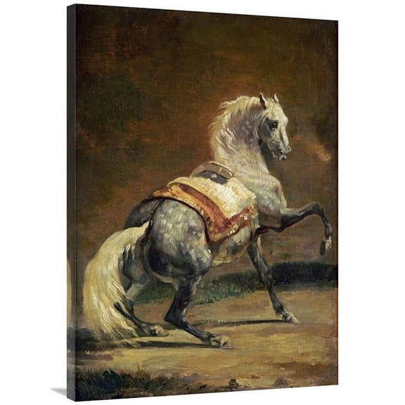 Global Gallery  Dappled Grey Horse - Reversed Art Print - Theodore Gericault