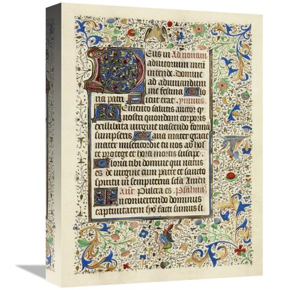 Global Gallery Decorated Text Page Art Print - Flemish 15th Century