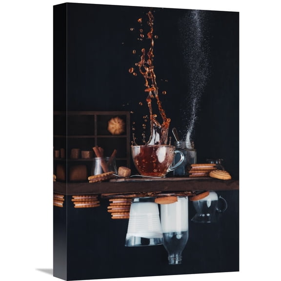 Global Gallery Dina Belenko 'Upside And Down Again (with Coffee)' Canvas Wall Art