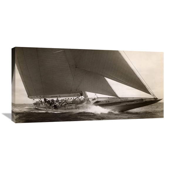 Global Gallery Edwin Levick,'J Class Sailboat, 1934' Stretched Canvas Artwork