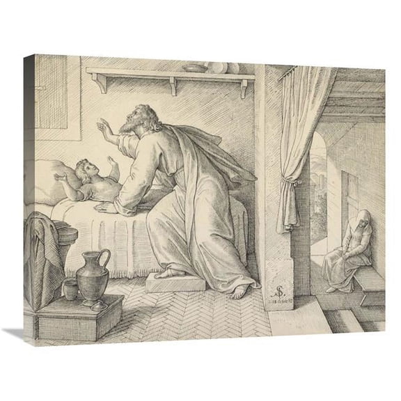 Global Gallery  Elijah Revives the Son of the Widow of Zarephath Art Print - Julius Schnorr Von Carolsfeld