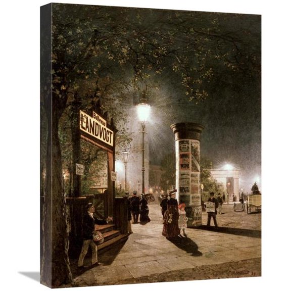 Global Gallery First Electric Street Light - Berlin Art Print - Carl Saltzmann