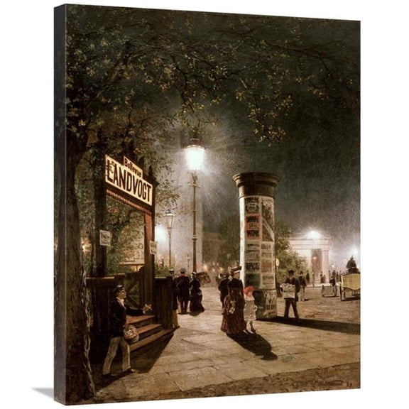 Global Gallery First Electric Street Light - Berlin Art Print - Carl Saltzmann