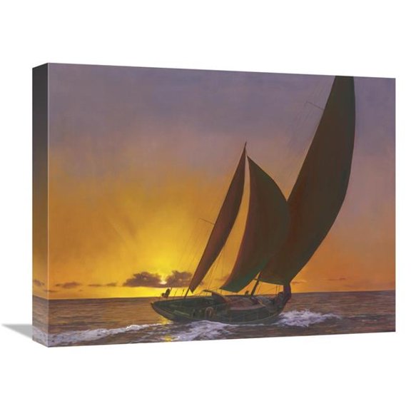Global Gallery GCS-128031-1620-142 16 x 20 in. Sails in the Sunset Art Print - Diane Romanello