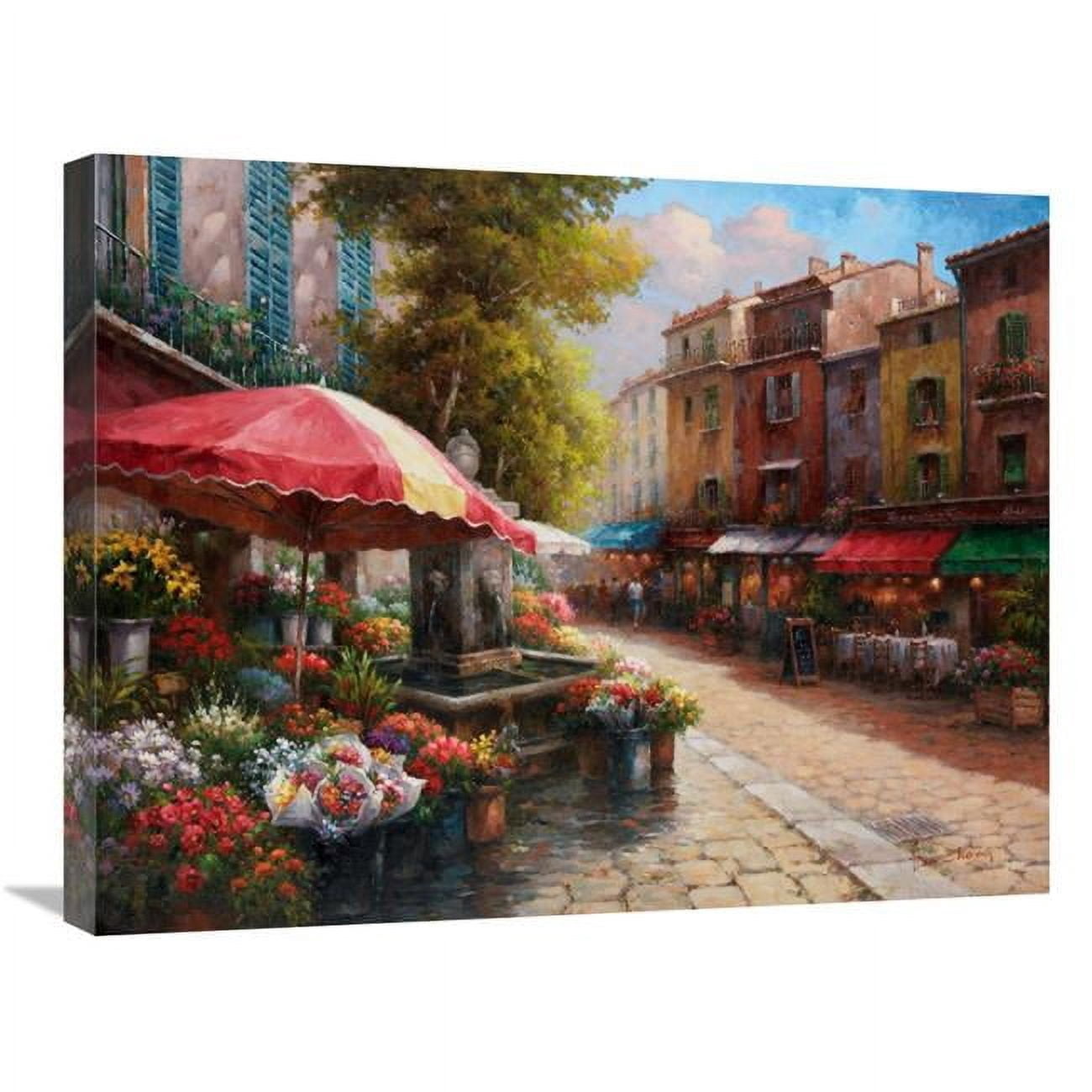 Global Gallery GCS-135539-2228-142 22 x 28 in. Flower Market Cafe Art ...