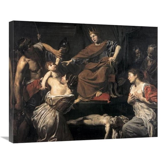 Global Gallery GCS-276826-30-142 30 in. Judgement of Solomon Art Print - Jean Valentin De Boulogne