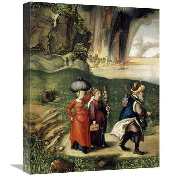 Global Gallery GCS-277443-22-142 22 in. Lot & His Family Fleeing From Sodom Art Print - Albrecht Durer