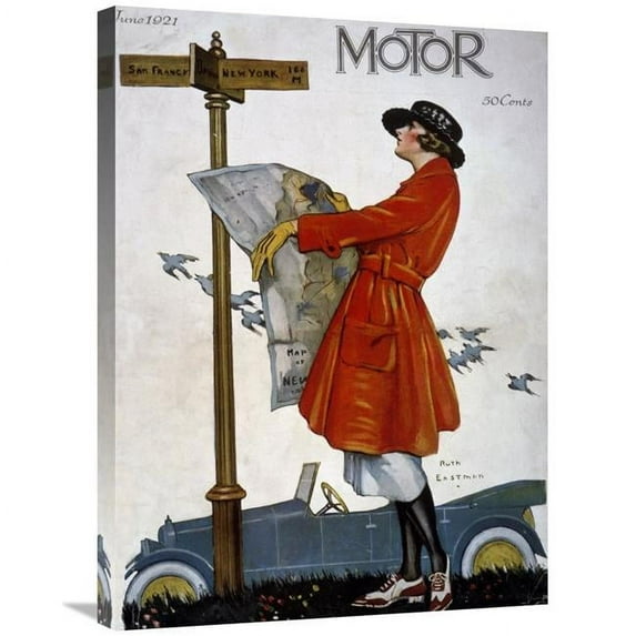 Global Gallery GCS-277462-30-142 30 in. Motor Magazine - Cover Image Art Print - Ruth Eastman
