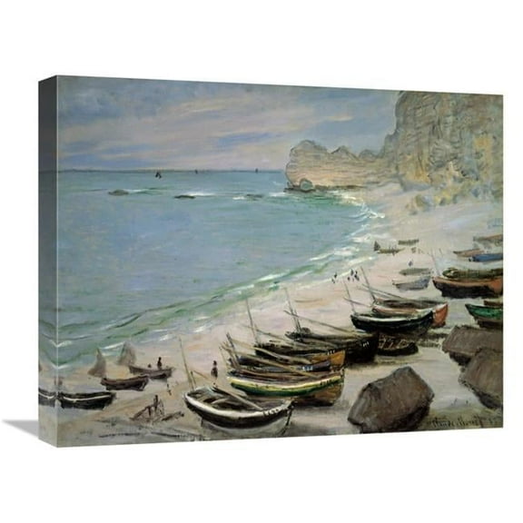 Global Gallery GCS-278640-22-142 22 in. Boats on the Beach at Etretat, 1883 Art Print - Claude Monet