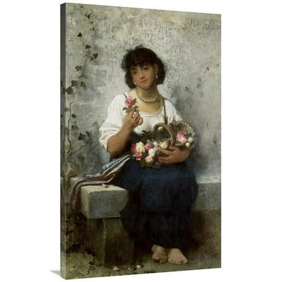 Global Gallery GCS-279391-44-142 44 in. Rose Seller Art Print - Leon Jean Basile Perrault