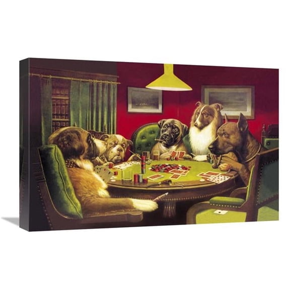 Global Gallery GCS-341405-1624-142 16 x 24 in. Poker Dogs- A Bold Bluff, 1903 Art Print - C.M. Coolidge