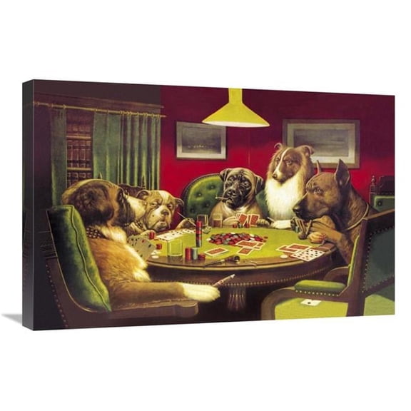 Global Gallery GCS-341405-2030-142 20 x 30 in. Poker Dogs- A Bold Bluff, 1903 Art Print - C.M. Coolidge