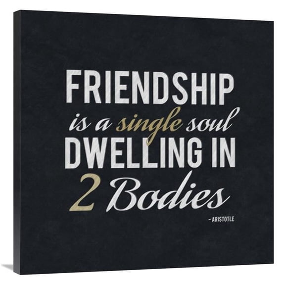 Global Gallery GCS-382226-3636-142 36 x 36 in. Quote - Aristotle - Friendship Is Art Print - BG.Studio