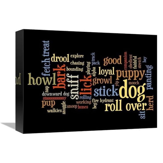 Global Gallery GCS-388308-1216-142 12 x 16 in. Dog Words 2 Art Print - BG.Studio