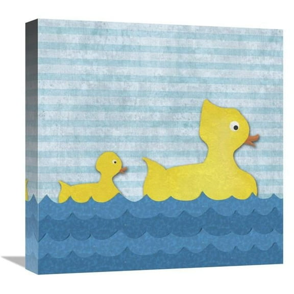 Global Gallery GCS-388516-1818-142 18 x 18 in. Ducks - Mother Duck with One Duckling Art Print - BG.Studio