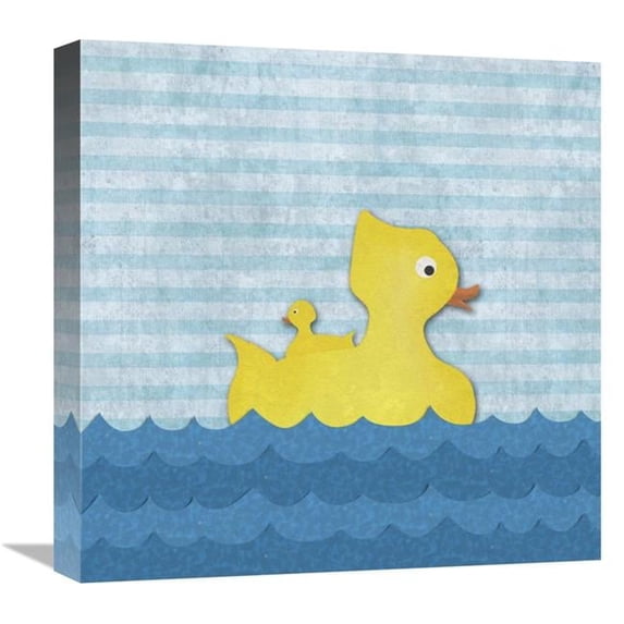 Global Gallery GCS-388517-1818-142 18 x 18 in. Ducks - Mother Duck with Tiny Duckling Art Print - BG.Studio