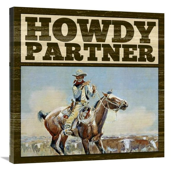 Global Gallery GCS-394757-3030-142 30 x 30 in. Western - Howdy Partner Art Print - BG.Studio