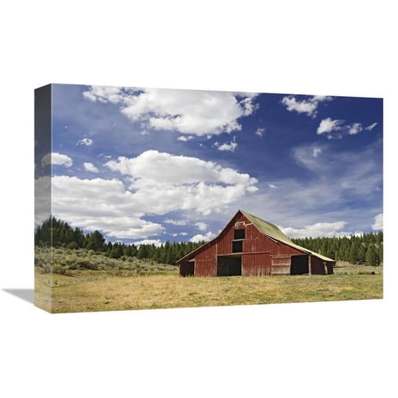 Global Gallery GCS-452595-1218-142 12 x 18 in. Old Red Barn in Pastoral Landscape, Oregon Art Print - Konrad Wothe