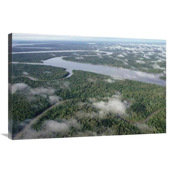 Global Gallery GCS-452987-2436-142 24 x 36 in. Kikori River & Runs Through Rainforest, Kikori Delta, Papua New Guinea Art Print - Gerry Ellis