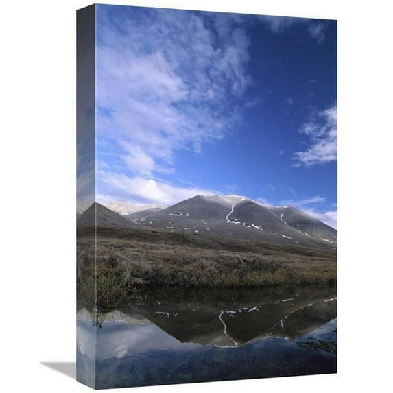 Global Gallery GCS-452994-1218-142 12 x 18 in. Sadlerochit Mountains & Tundra Pond, Sunset Pass, Arctic NWR, Alaska Art Print - Gerry Ellis
