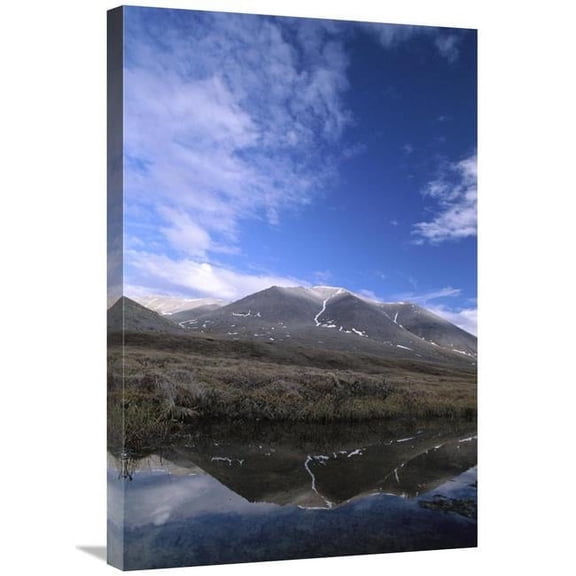 Global Gallery GCS-452994-2030-142 20 x 30 in. Sadlerochit Mountains & Tundra Pond, Sunset Pass, Arctic NWR, Alaska Art Print - Gerry Ellis