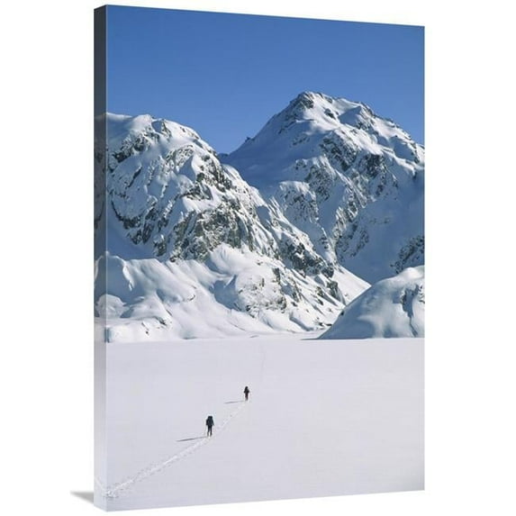Global Gallery GCS-453407-2436-142 24 x 36 in. Skiers Cross Frozen Lake Harris, Routeburn Track, Mt Aspiring NP, New Zealand Art Print - Colin Monteath