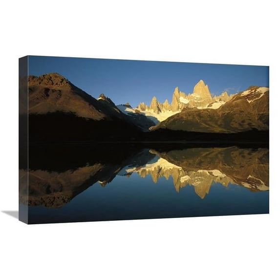 Global Gallery GCS-453410-1624-142 16 x 24 in. Mt Fitzroy Reflected in Lake At Dawn, Los Glaciares NP, Patagonian Andes, Argentina Art Print - Colin Monteath