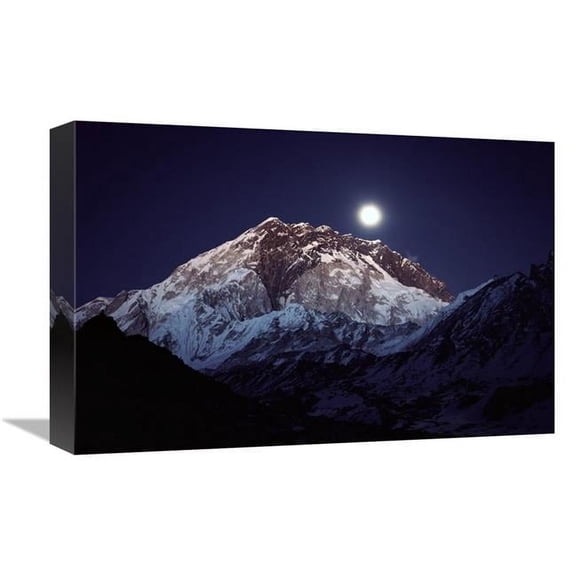 Global Gallery GCS-453419-1218-142 12 x 18 in. Moon Over Nuptse From Lobuche, Khumbu Region, Nepal Art Print - Colin Monteath