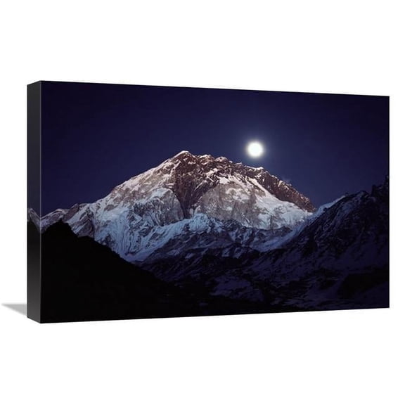 Global Gallery GCS-453419-1624-142 16 x 24 in. Moon Over Nuptse From Lobuche, Khumbu Region, Nepal Art Print - Colin Monteath