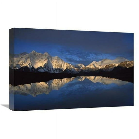 Global Gallery GCS-453420-1624-142 16 x 24 in. Panoramic VIew From Mt Makalu to Mt Everest At Dawn, Khama Valley, Tibet Art Print - Colin Monteath