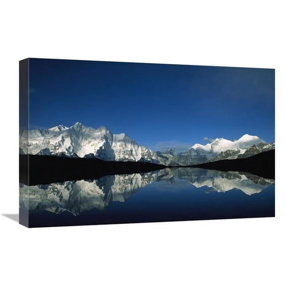 Global Gallery GCS-453421-1624-142 16 x 24 in. Panoramic VIew From Mt Makalu to Mt Everest At Dawn, Khama Valley, Tibet Art Print - Colin Monteath