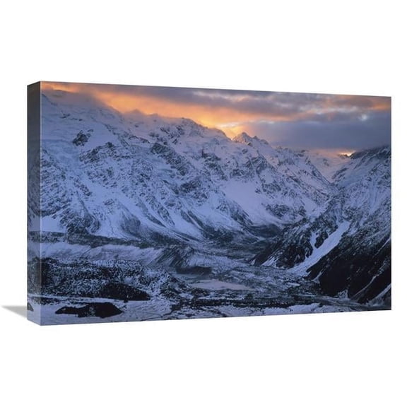 Global Gallery GCS-453450-1624-142 16 x 24 in. Sunset Over Mueller Glacier Lake & Hooker Valley, Mt Cook NP, New Zealand Art Print - Colin Monteath