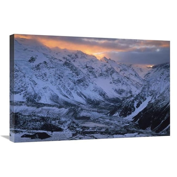 Global Gallery GCS-453450-2030-142 20 x 30 in. Sunset Over Mueller Glacier Lake & Hooker Valley, Mt Cook NP, New Zealand Art Print - Colin Monteath