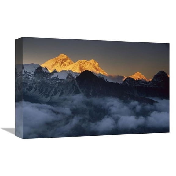 Global Gallery GCS-453479-1218-142 12 x 18 in. Mount Everest, Lhotse & Makalu in the Evening, From Gokyo Ri, Khumbu, Nepal Art Print - Colin Monteath