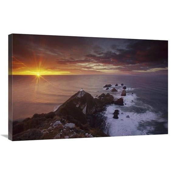 Global Gallery GCS-453542-2436-142 24 x 36 in. Nugget Point Lighthouse At Sunrise, South Island, New Zealand Art Print - Colin Monteath