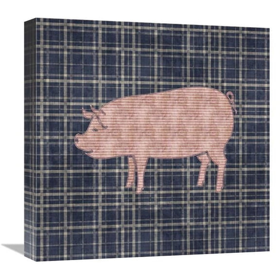 Global Gallery GCS-453830-1818-142 18 x 18 in. Country Style Pig Art Print - BG.Studio