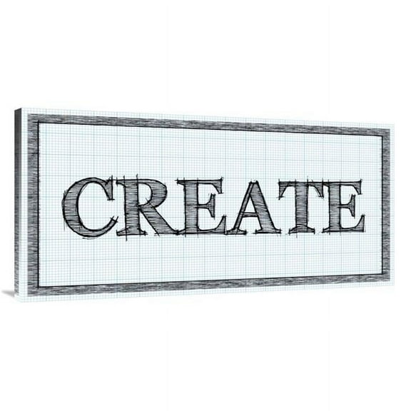 Global Gallery GCS-453836-2448-142 24 x 48 in. Sketched Words - Create Art Print - BG.Studio