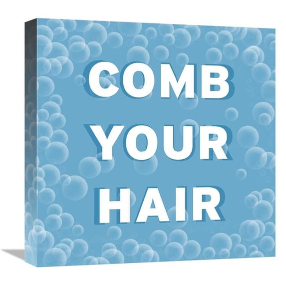 Global Gallery GCS-453843-1818-142 18 x 18 in. Bathroom Signs - Bubbles - Comb Your Hair Art Print - BG.Studio
