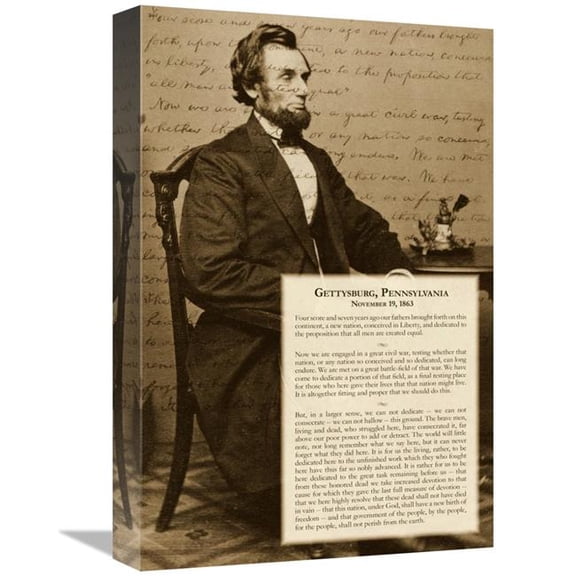 Global Gallery GCS-456132-1218-142 12 x 18 in. Abraham Lincoln - Gettysburg Address Art Print