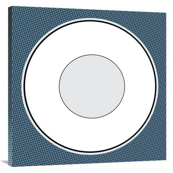 Global Gallery GCS-467128-3636-142 36 x 36 in. Mealtime - White on Blue with Dots - Plate Art Print - BG.Studio