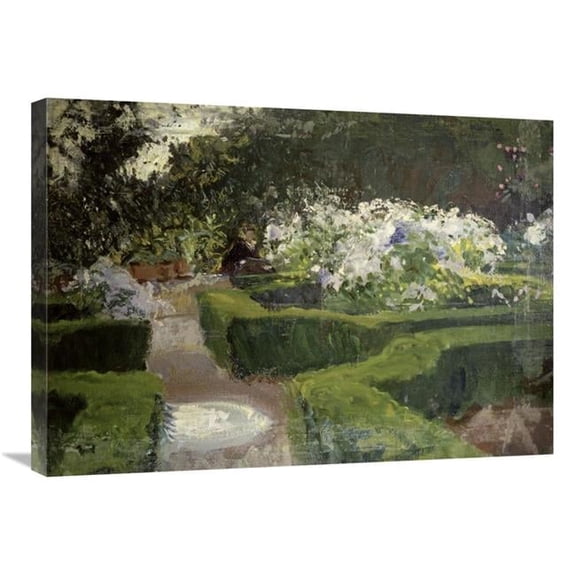 Global Gallery Garden at Granada Art Print - John Singer Sargent
