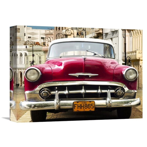 Global Gallery Gasoline Images,'Classic American car in Habana, Cuba' Stretched Canvas Artwork