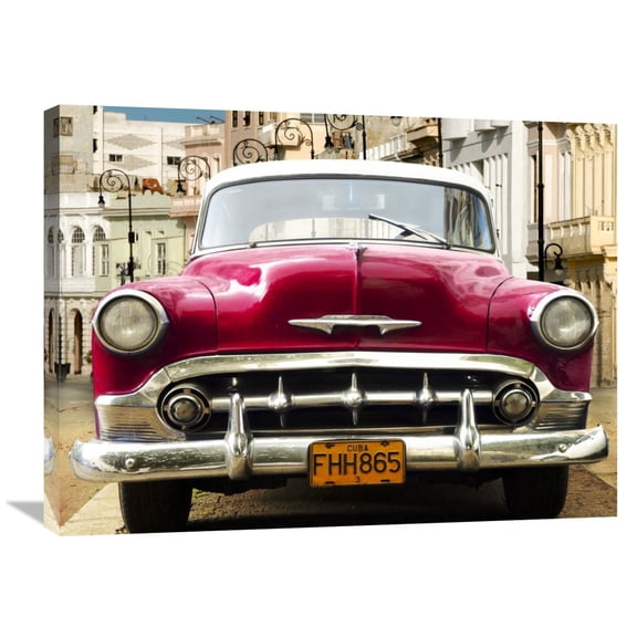 Global Gallery Gasoline Images,'Classic American car in Habana, Cuba' Stretched Canvas Artwork