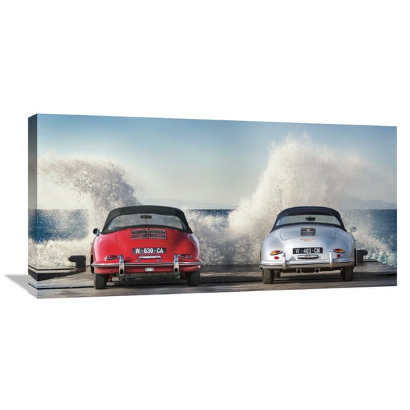 Global Gallery Gasoline Images,'Ocean Waves Breaking on Vintage Beauties' Stretched Canvas Artwork
